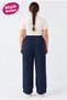 Women's Plus Size Knitted Fabric High-Waisted Pants - 2