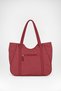 Women's Bamboo Burgundy Large Shoulder Tote Bag with Back Zipper, Pockets, and Lined Interior. - 6