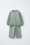 Children's Cotton Green Sweatshirt and Loose-Fit Sweatpants Set.
