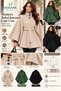 Women's Belted Buttoned Poncho Coat, Stand-Up Collar, Cape Style, Standard Size. - 8