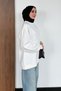 Women's 3-Ply Brushed Inside Crew Neck Basic Modest Sweatshirt 3269 Ecru - 2