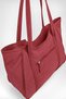 Women's Bamboo Burgundy Large Shoulder Tote Bag with Back Zipper, Pockets, and Lined Interior. - 3