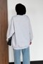 Women's 3-Ply Brushed Inside Crew Neck Basic Modest Sweatshirt 3269 Gray Melange - 7