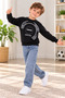 Boys' Orange Printed Sweatshirt—Casual Sportswear - 3