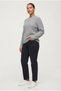 Women's Slim Fit Long Sleeve Grey Knit Sweater