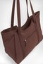 Women's Bamboo Brown Large Shoulder Tote Bag with Back Zipper Pocket and Lined Interior. - 3