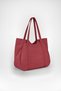 Women's Bamboo Burgundy Large Shoulder Tote Bag with Back Zipper, Pockets, and Lined Interior. - 8