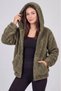 Women's zip-up hooded long plush fleece cardigan - 5