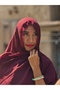 Rose Elegance – Burgundy Lace Trim Hijab for Women | Elegant Modest Shawl - 2