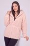 Women's zip-up hooded long plush fleece cardigan - 4