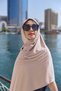 Ribbed Hijab – Elegant Beige Textured Shawl for Women | Everyday Modest Headscarf