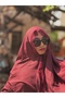 Rose Elegance – Burgundy Lace Trim Hijab for Women | Elegant Modest Shawl