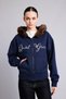 Oversized Printed Faux Fur Hooded Zippered Thick Fabric Cardigan I5378Ax26Wn - 7