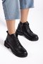 Genuine leather black women's everyday booties dc3707 - 2