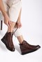 Genuine leather black women's casual booties dc3606 - 3