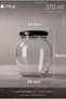 6-Piece Multi-Purpose 370 Cc Metal-Lidded Glass Jar Set for Canning, Jam, Chocolate, Honey, Sauce, and Spices, Baby Food, and Egg Storage, 370 Ml. - 2