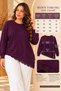 Women's Plus Size Bottoming Shirt with Guipure Detail, Long Sleeve, Crew Neck, Stretchy Sweatshirt. - 2