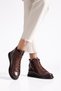 Genuine leather black women's casual booties dc3606 - 2