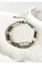 Custom-Designed Men's Steel Bracelet with Natural Stones.