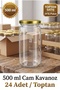 24-Piece Wholesale Multi-Purpose 500Cc Metal-Lidded Glass Jar Set for Canning, Jams, Honey, Sauces, and Spices, 500 Ml.