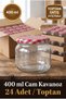 24-Piece Wholesale Multi-Purpose 400 Cc Flat-Bottom Metal-Lidded Glass Jar Set for Canning, Jam, Chocolate, Honey, Sauce, and Spices, 400 Ml.