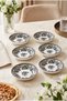 Set of 6 Vintage English-Style Floral Patterned Jam Dishes, Cookie Jars - 13 cm - Serving Bowl, Breakfast Bowl, Jam Dish, Snack Bowl. - 2