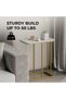 C Shaped End Table, Small End Table MDF Marble Texture Coffee Table,Modern Simplicity C End Table wi - 5