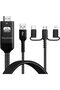 محول USB-C إلى HDMI 3 في 1 للآيفون والأندرويد، يدعم عرض الشاشة بدقة 1080P كاملة الوضوح مع منافذ Lightning وMicro USB
