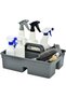 3 Compartment Plastic Cleaning Caddy Tray, Stackable Large Commercial Quality Plastic Tool Organizer