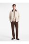 Classic Contrast Collar Long Sleeve Pocketed Buttoned Cashmere Jacket