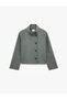 Buttoned Regular Fit Stand Collar Long Sleeve Cashmere Jacket - 5