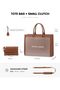 Laptop Tote Bag for Women, Leather Office Work Bag Briefcase fit for 15.6 inch Laptop, Large Teacher Computer Bag Handbag,2pcs Set Leather - 4