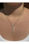 Sparkling Waterfall Y-Shaped Pendant Necklace - Gold-Silver Stainless Steel - Tarnish-Resistant - 3