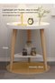 2 Tier Coffee Table, Round End Table Sturdy Bedroom Guest Room Bedside Corner Table With Storage Fun - 3