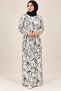 Black & White Abstract Printed Maxi Dress - 2