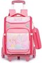 Girls Rolling Backpack with Pencil Case Mermaid 18 Inch