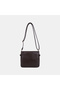 Women's Dark Brown Zippered Multi-Compartment Crossbody Bag
