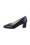 Women's Navy Blue Heeled Leather Desacomfort Classic Shoes - 3