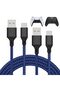 عبوة تحتوي على قطعتين من كابلات USB البديلة المصنوعة من النايلون المجدول، من نوع Type-C، باللون الأزرق.
