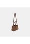 Women's Vizon Gold Lock-Clasp Double-Handle Suede-Textured Handbag. - 2