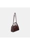 Women's Dark Brown Double-Handle Suede Textured Handbag. - 2