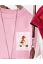 Stylish Fashion Girls' Pink Lemon Printed Striped Bicycle Collar Sweatshirt Set - 3