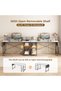 Writing Computer table, 140cm Study Desk table with Reversible Storage Shelves and Fabric Storage Ba - 7