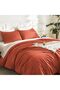 Oversized King Comforters Burnt Orange Super King Size, 3 Pieces Lightweight Solid Bedding Comforter - 5