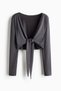 Cropped tie-front top with SoftMoveâ„¢