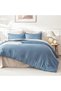 Oversized King Comforter Set Grayish Blue Super King Plus Size, 3 Pieces Lightweight Solid Bedding C - 6