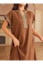 Coffee Brown Texture Kaftan - 5
