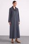 Plus-Size Suede Trench Coat with Knitted Collar Detail, NAVY 6933 - 5