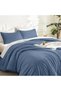 Ocean Blue King Comforter Set, 3 Pieces Lightweight Solid Bed Set - 5