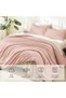 Blush Pink Super King Plus Comforter Set, 3 Pcs Solid Bedding Set - 3